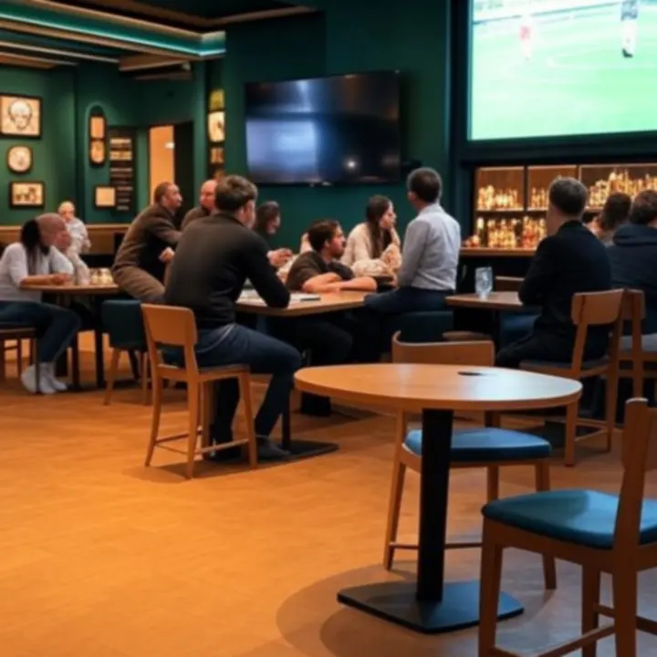 Nowoczesne wnętrze sport baru-kawiarni PLCityClub