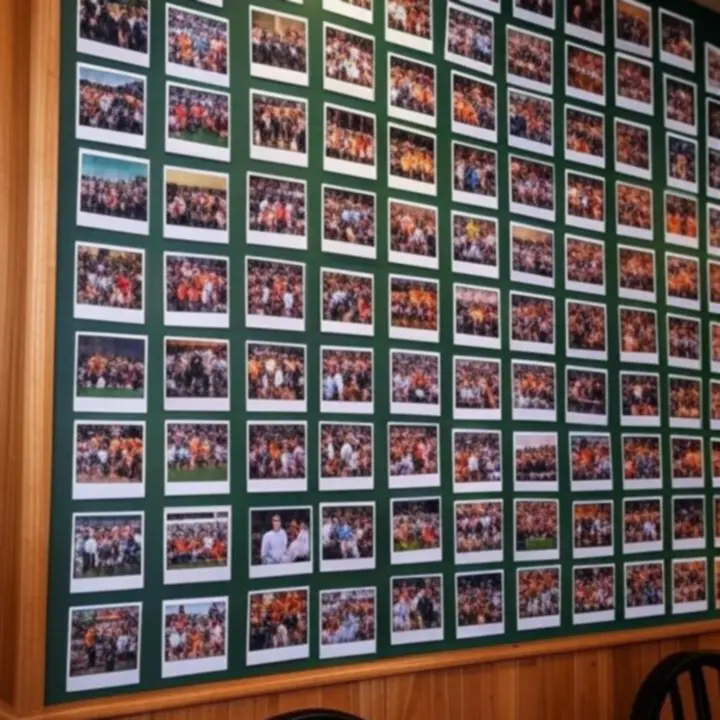 Ściana zdjęć przedstawiająca gości PLCityClub podczas wydarzeń sportowych