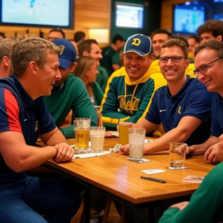 Grupa kibiców świętująca bramkę podczas meczu w PLCityClub